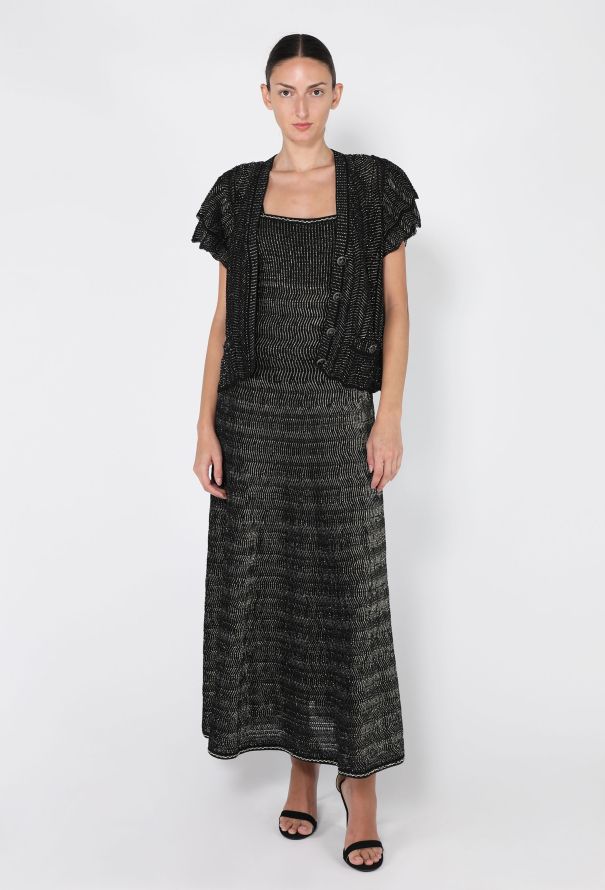 Chanel Metallic Crochet Dress & Cardigan Ensemble, 2018 - 4