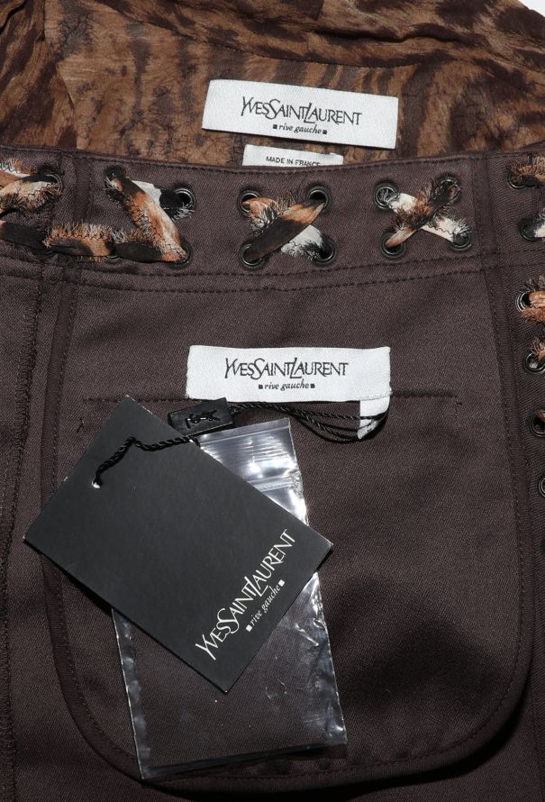 Saint Laurent Tom Ford S/S 2002 Leopard Lavallière Ensemble - 11