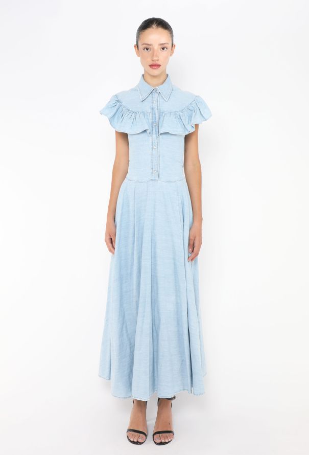 Miu Miu Denim Smock Maxi Dress - 2 Miu Miu Denim Smock Maxi Dress - 2