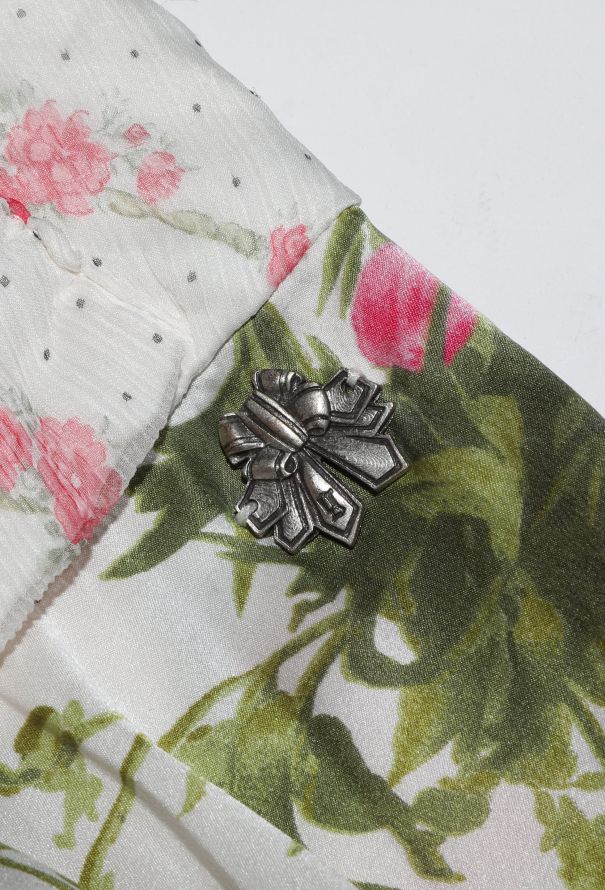 John Galliano 2005 Ruched Floral Silk Dress - 6 John Galliano 2005 Ruched Floral Silk Dress - 6
