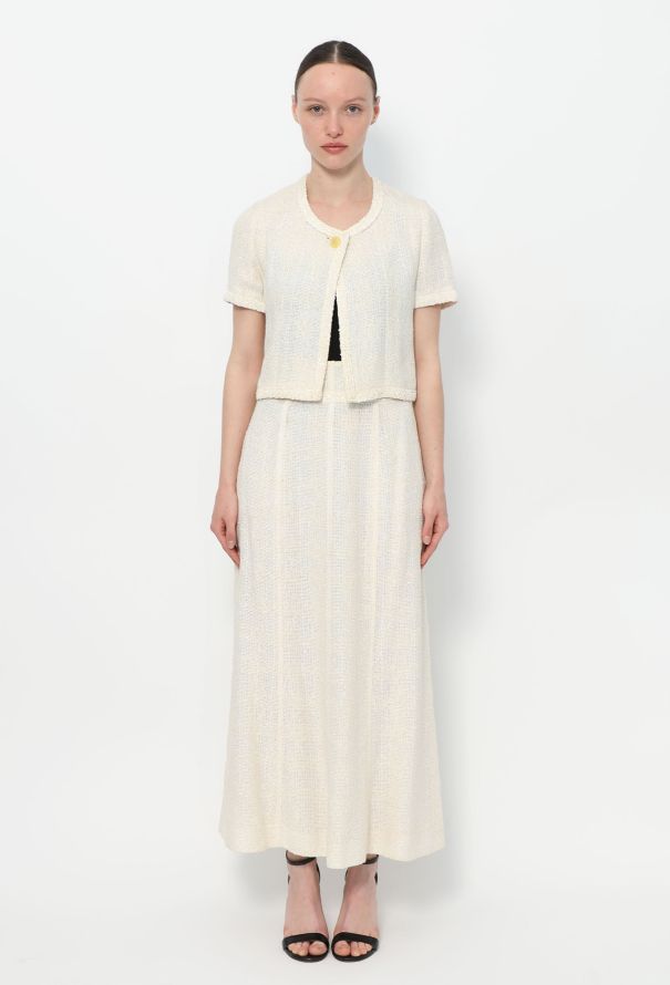 Chanel 1999 Tweed Maxi Skirt Ensemble - 1