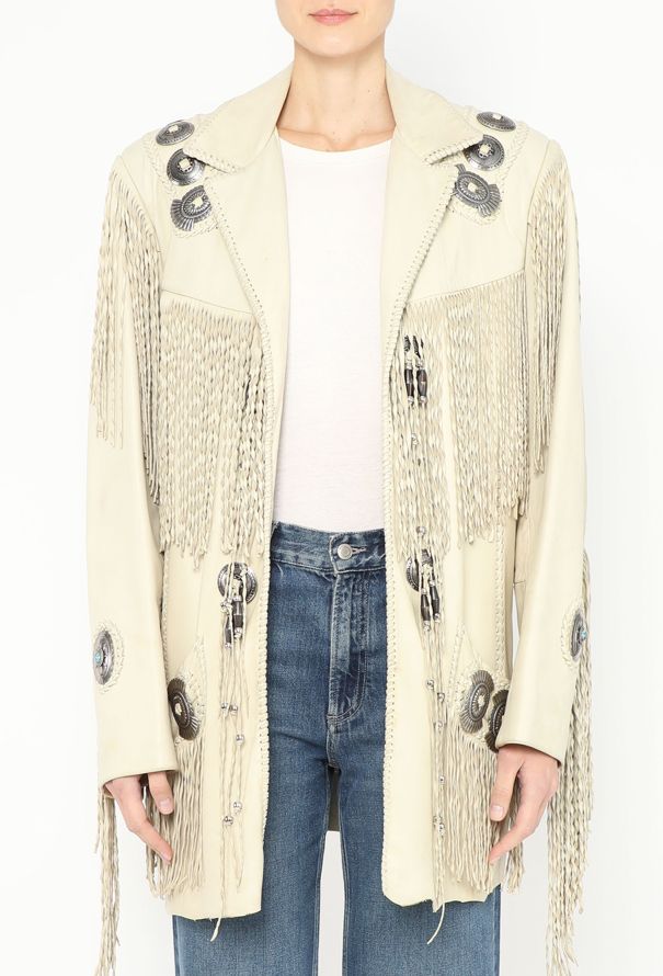 World Treasures Vintage Western Fringe Leather Jacket - 1
