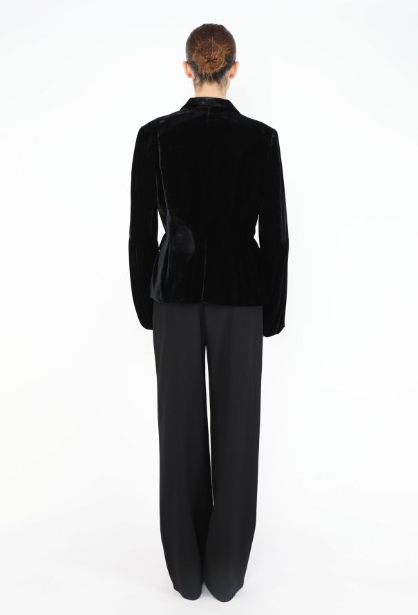 Gucci 1999 Velvet Bell-Sleeve Blazer - 6