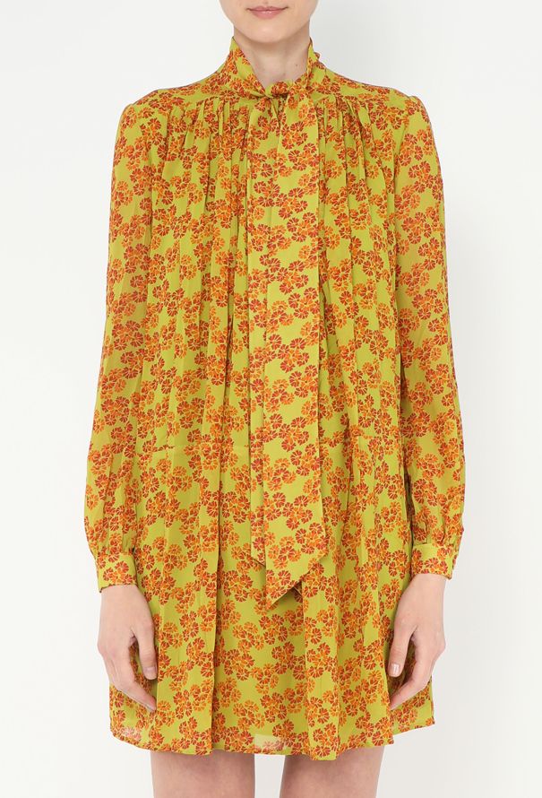 Saint Laurent S/S 2016 Chiffon Lavallière Dress - 3 Saint Laurent S/S 2016 Chiffon Lavallière Dress - 3