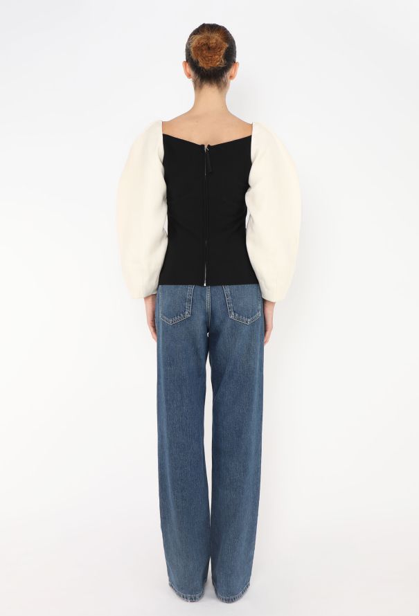 Gabriela Hearst Ayers Bicolor Sculpted Top, 2023 - 4