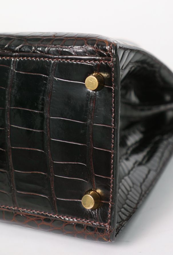 Hermès Ébène Porosus Kelly Sellier 32 - 10