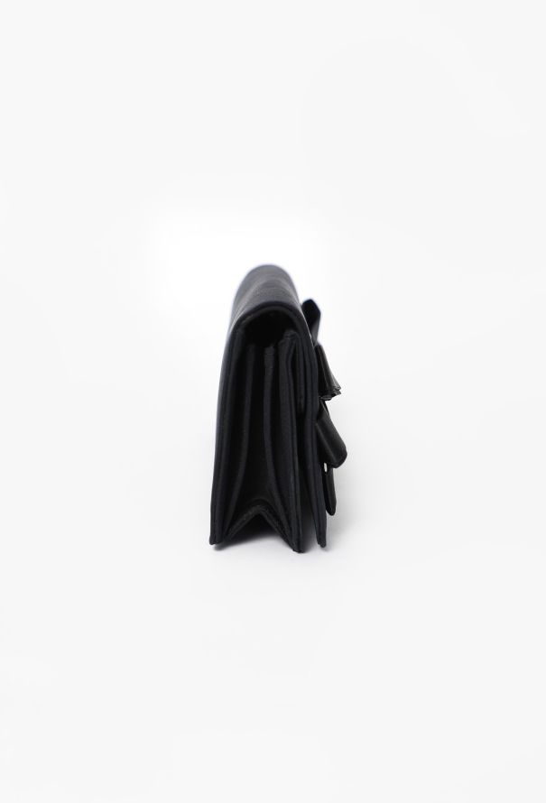 Chanel Black Satin Bow Flap Clutch - 5