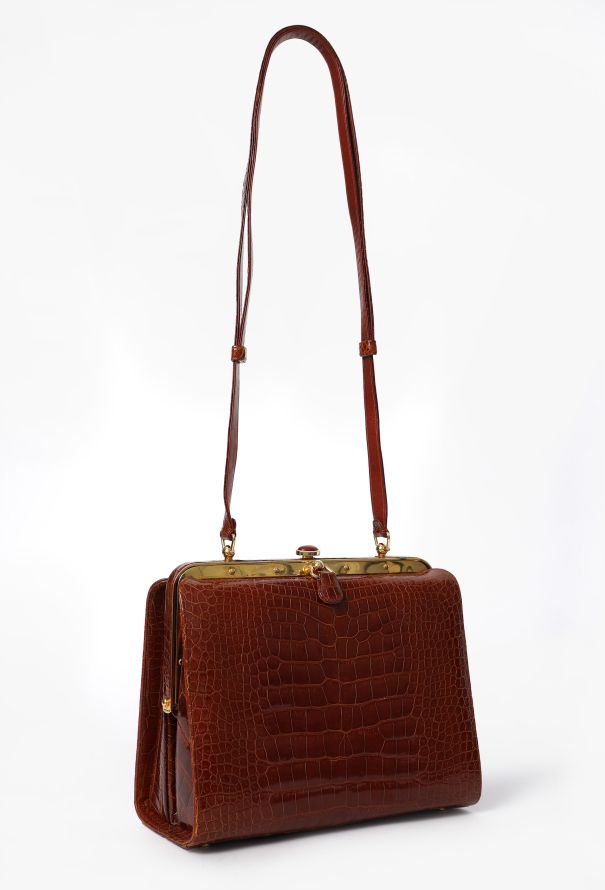 Judith Leiber Vintage Cognac Alligator Doctor Bag - 2