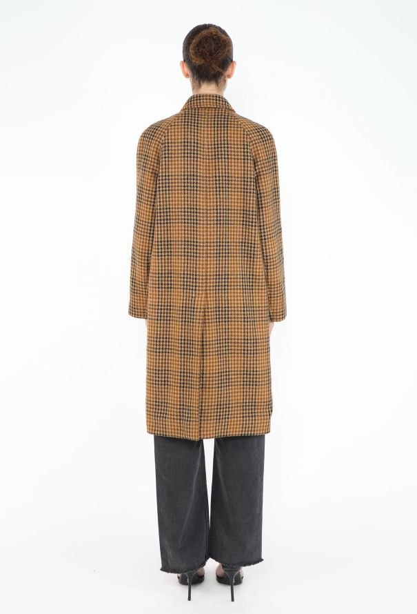 Saint Laurent 2014 Houndstooth Plaid Coat - 6
