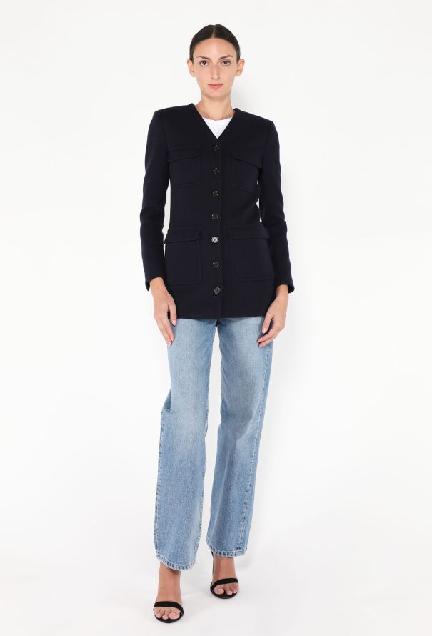 Saint Laurent 2021 Tailored Felted Wool Jacket - 5