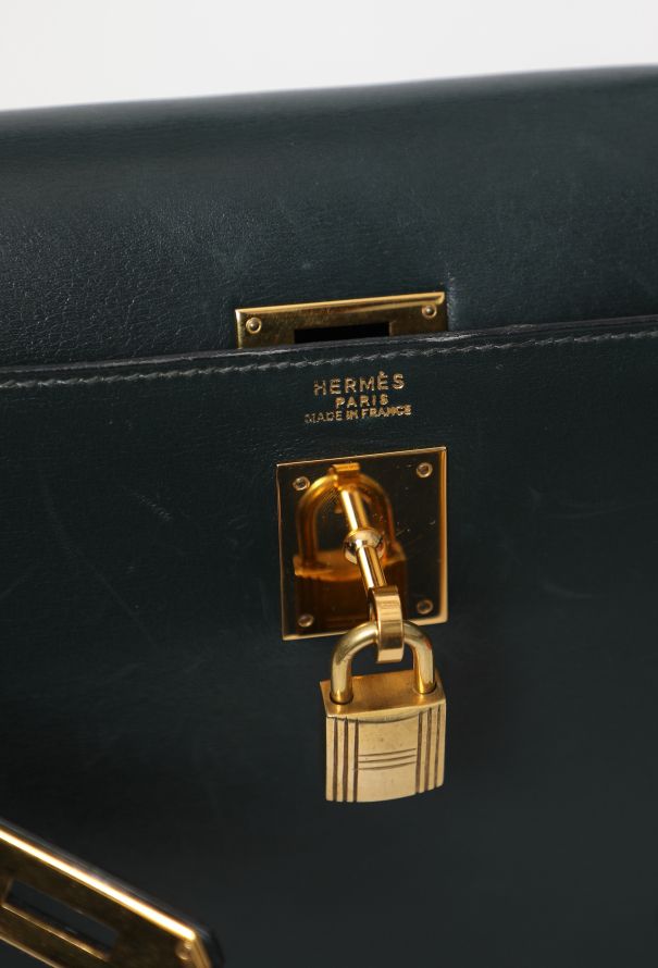 Hermès Vintage Vert Foncé Box Kelly Sellier 32 - 13