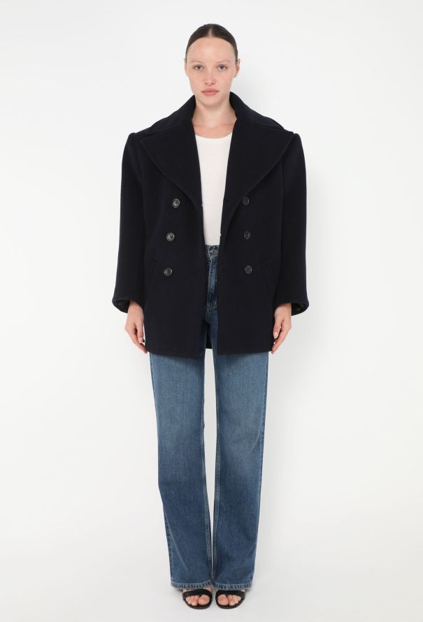 Saint Laurent F/W 2022 Oversized Chevron Peacoat - 5