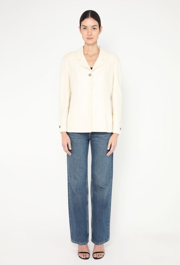 Chanel 1998 Linen 'CC' Button Jacket - 2 Chanel 1998 Linen 'CC' Button Jacket - 2