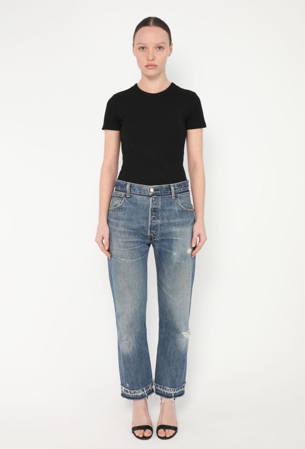 Levi's x Re/Done Distressed Cropped Jeans - 1