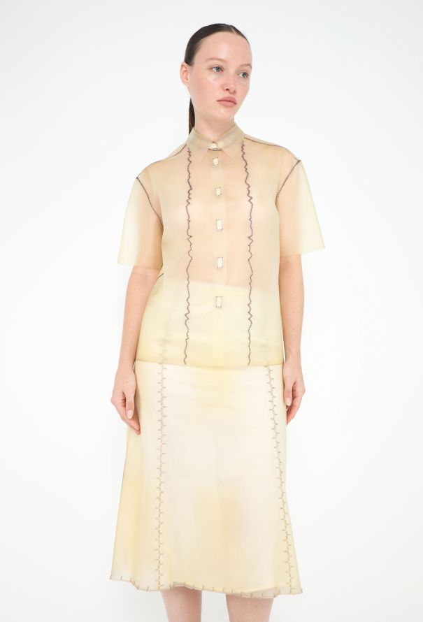 Prada RARE S/S 1998 Beaded Latex Skirt - 1