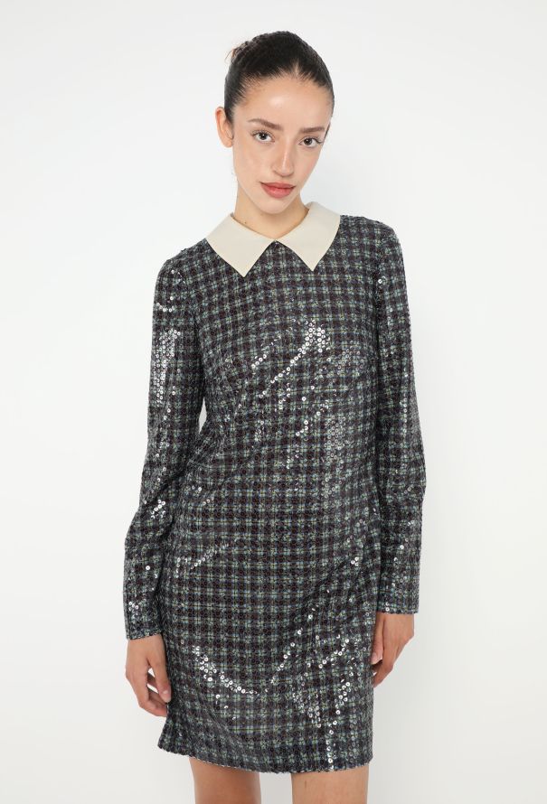 Prada Sequin Plaid Shift Dress - 1