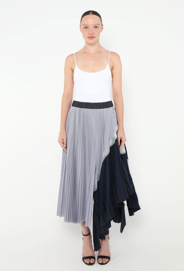 Sacai Resort 2017 Asymmetrical Pleated Skirt - 1