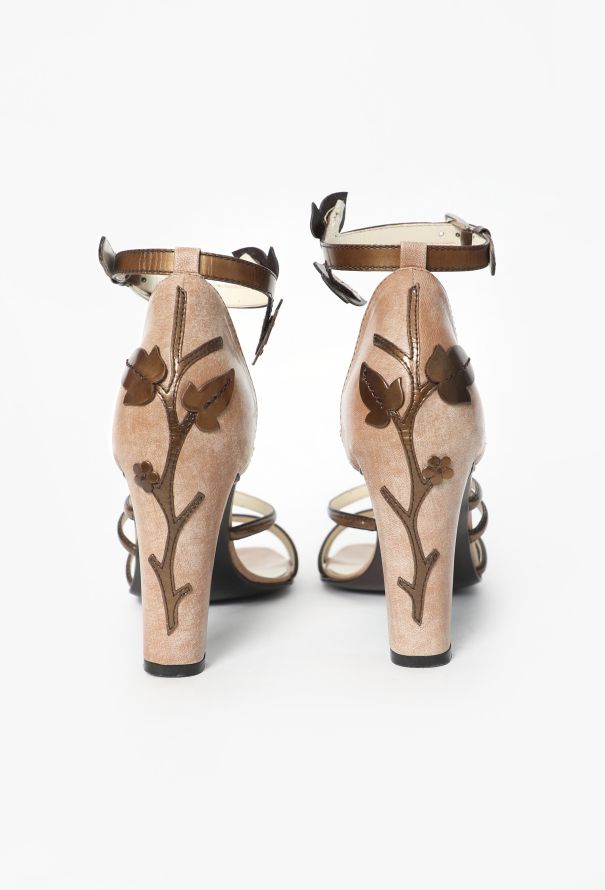 Prada Rare S/S 1997 Vine Appliqué Sandals - 5