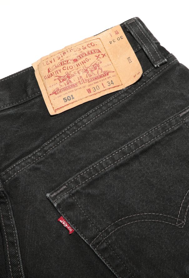 Vintage 90s Levi's 501 Made In USA Denim Jeans Black Measure