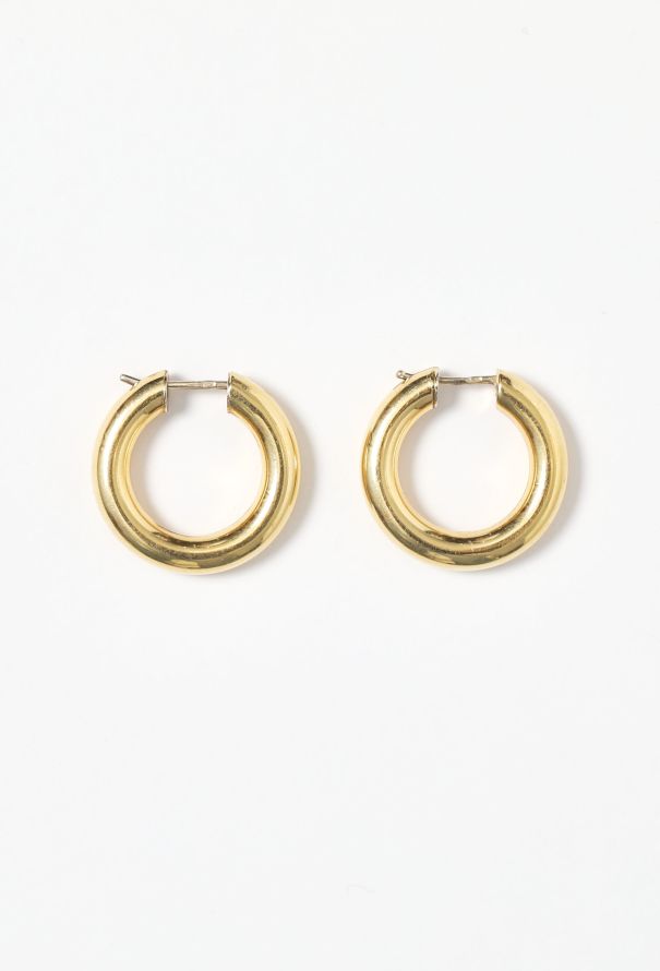 Modern Fine Jewelry 18k Yellow Gold Hoop Earrings - 1