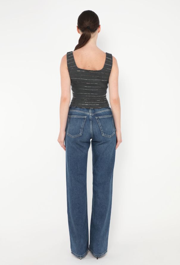 Prada S/S 1998 Beaded Linen Tank - 4