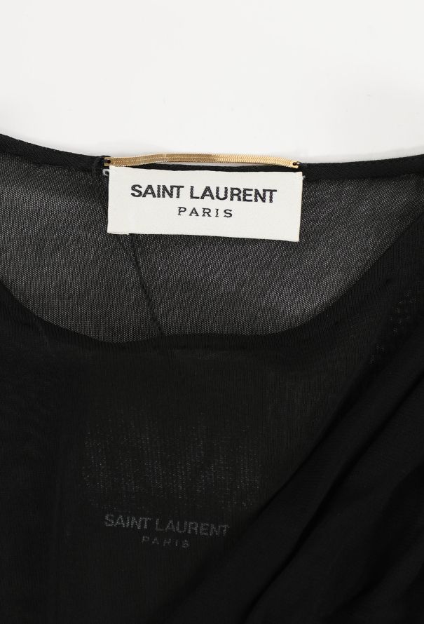 Saint Laurent F/W 2022 Draped Mesh Gown - 6