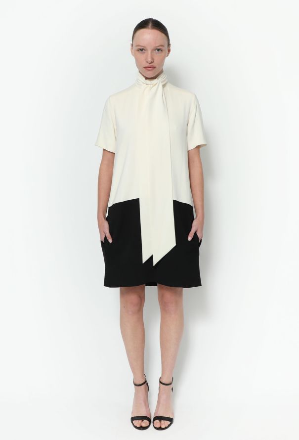 Céline F/W 2010 Bicolor Lavallière Dress - 1 Céline F/W 2010 Bicolor Lavallière Dress - 1
