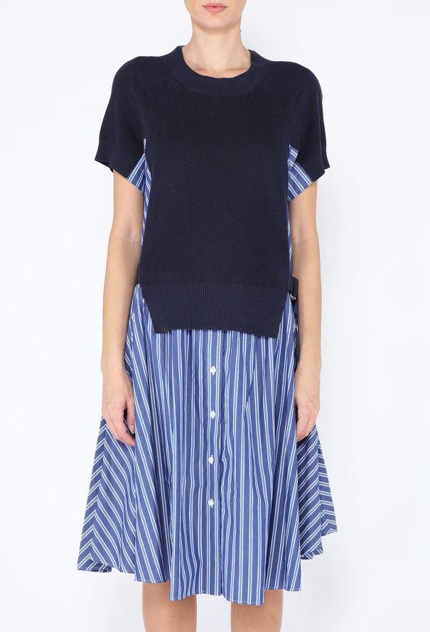 Sacai 2025 Striped Cotton Hybrid Dress - 3