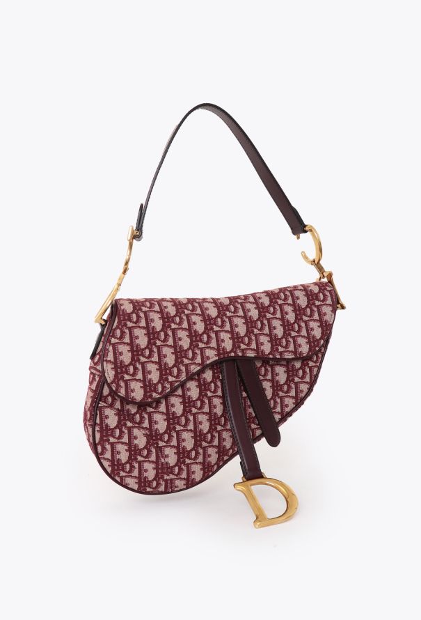 Dior Oblique Medium Red Saddle Bag - 3