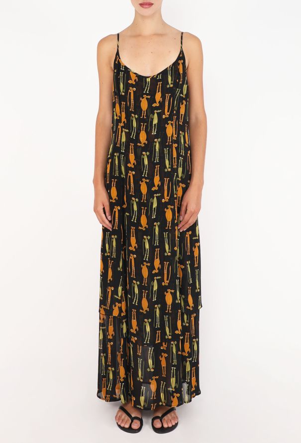 Printed Camisole Maxi Dress, 1970s - 4