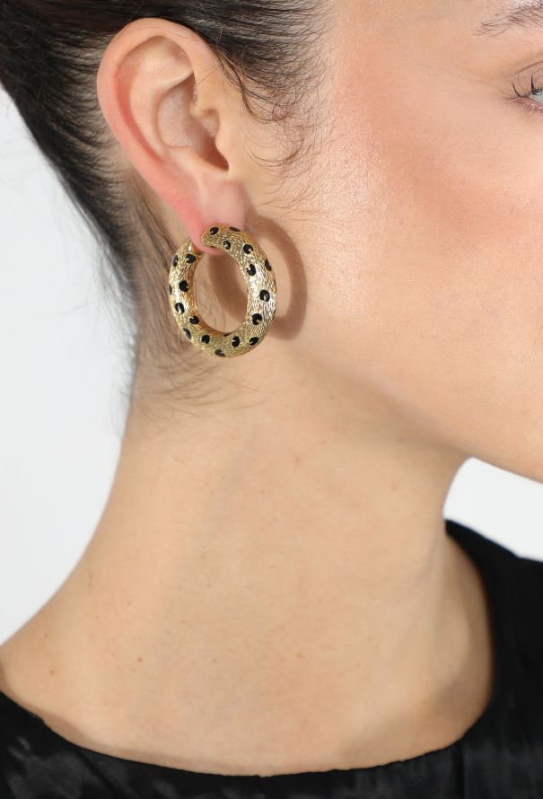 Fred Vintage 'Pattes de Panthère' 18K Yellow Gold Hoop Earrings - 4
