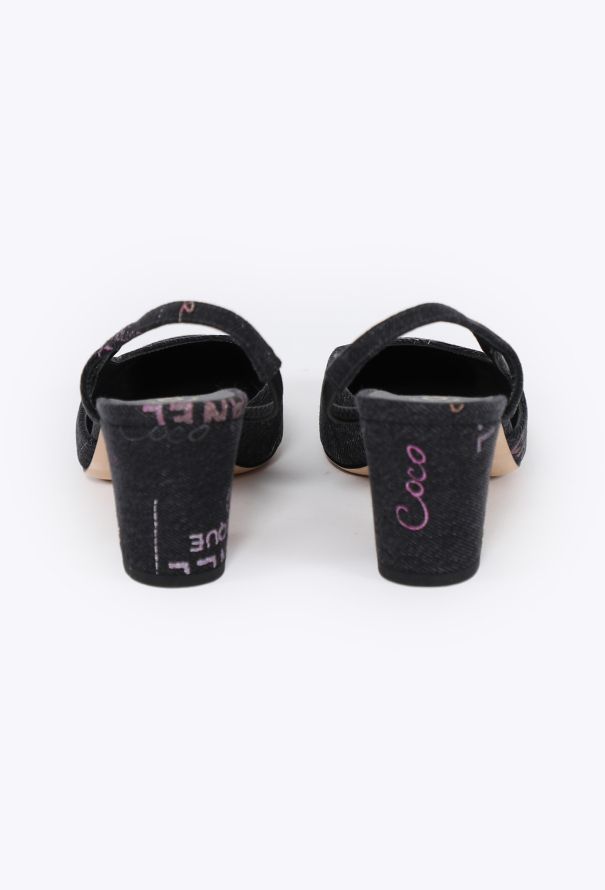 Chanel 2022 Denim Logo Slingbacks - 4