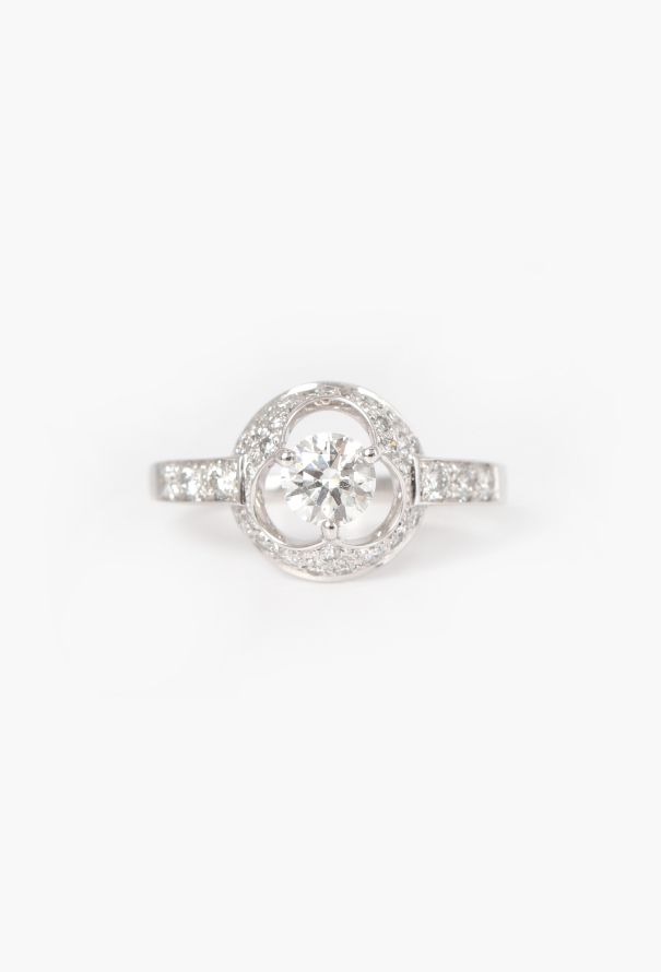 Mellerio 18k White Gold & Diamond Reine de Coeur Ring - 1
