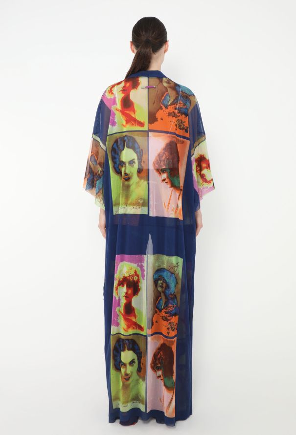 Jean Paul Gaultier RARE 2002 Portrait Mesh Kaftan Ensemble - 6