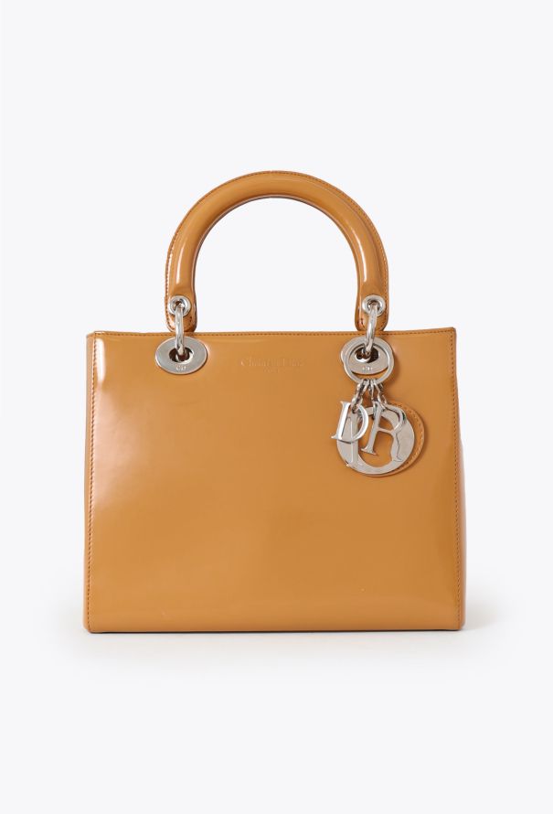 Dior Camel Patent Medium Lady Dior - 1