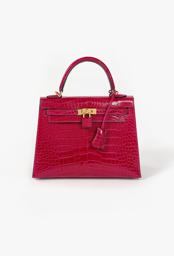 Hermès Exceptional Rose Pourprè Alligator Kelly Sellier 25 - 1