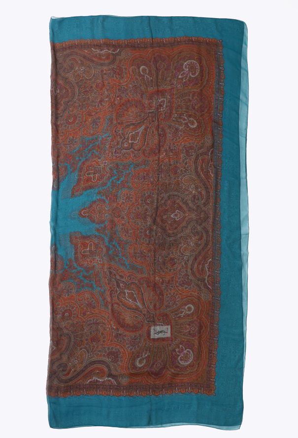 Saint Laurent Late '70s Paisley Silk Scarf - 1