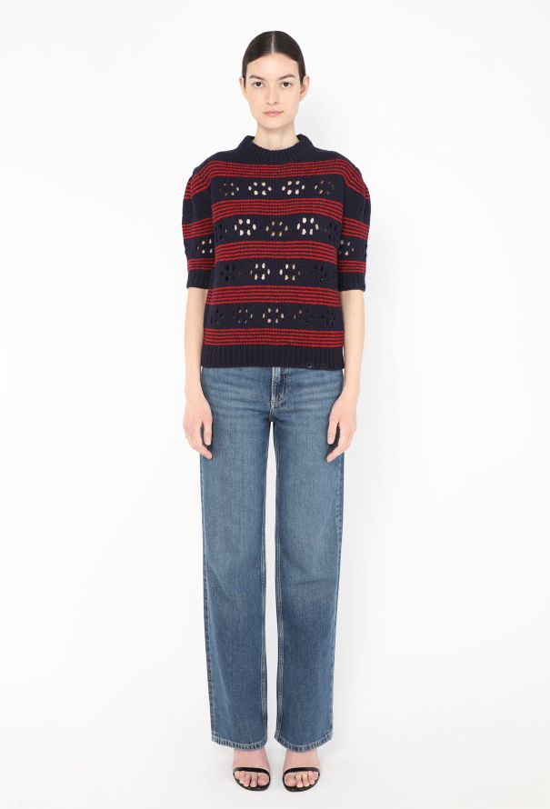 Miu Miu F/W 2015 Striped Cut-Out Sweater - 3 Miu Miu F/W 2015 Striped Cut-Out Sweater - 3