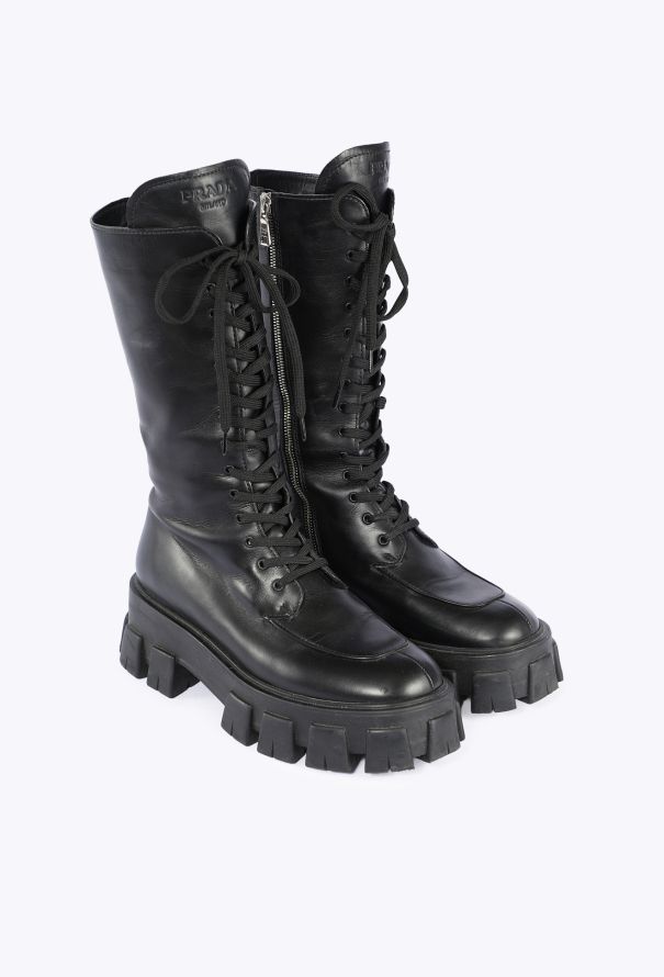 Prada Monolith Zip Pocket Combat Boots, 2022 - 7