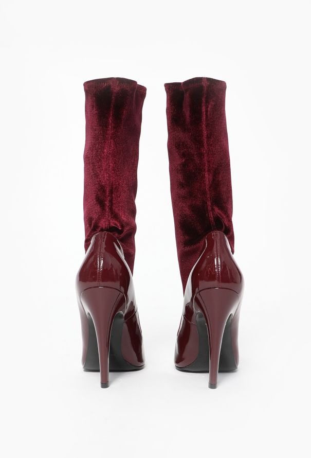Balenciaga 2023 Velvet Knife Patent Boots - 5 Balenciaga 2023 Velvet Knife Patent Boots - 5