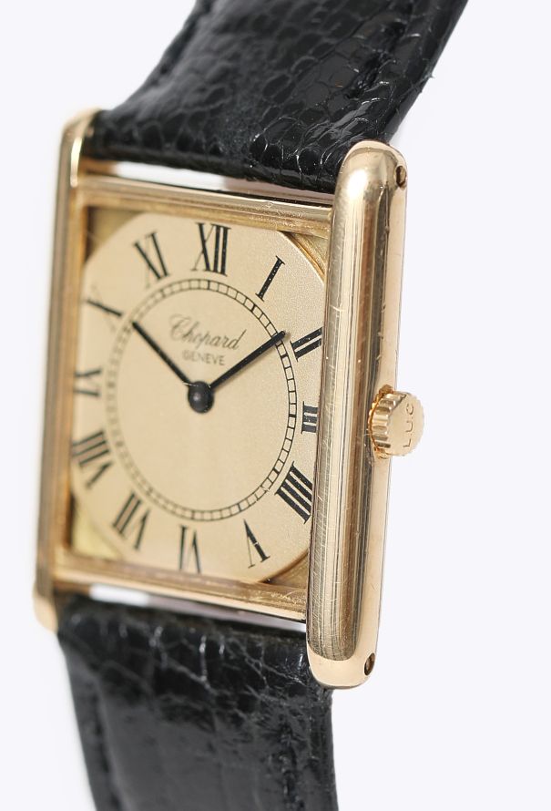 Chopard Vintage 18K Yellow Gold Mechanical 'Tank' Watch - 5