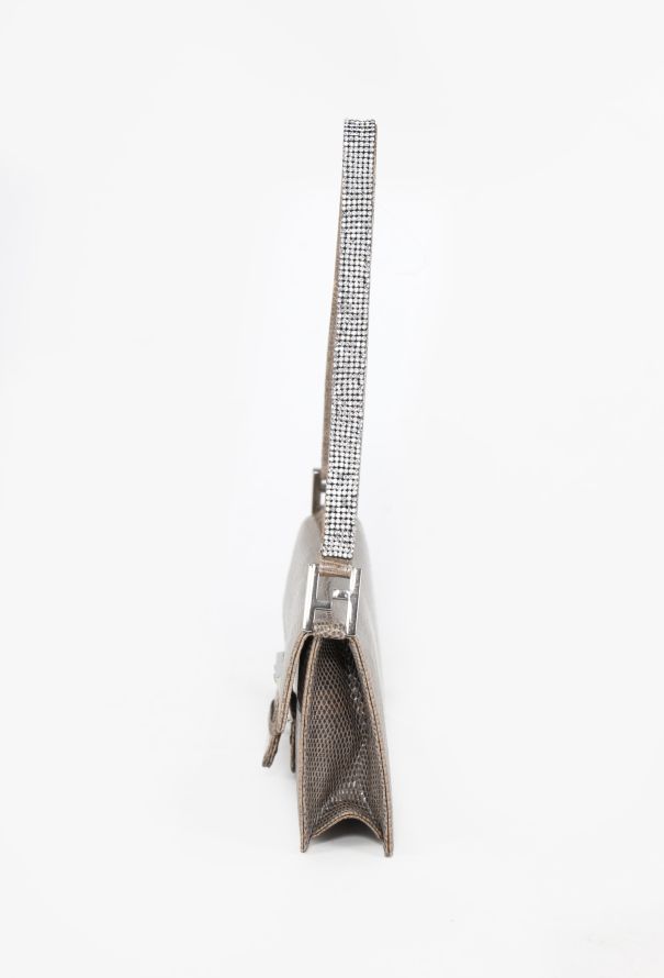 Fendi Lizard-Embossed Baguette Shoulder Bag - 5