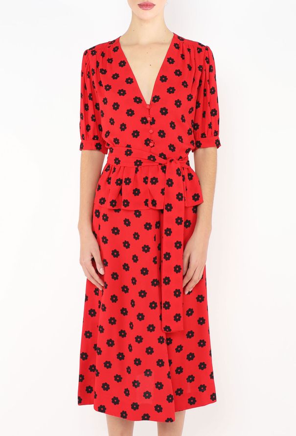 Saint Laurent RARE 1973 Floral Print Skirt Ensemble - 3