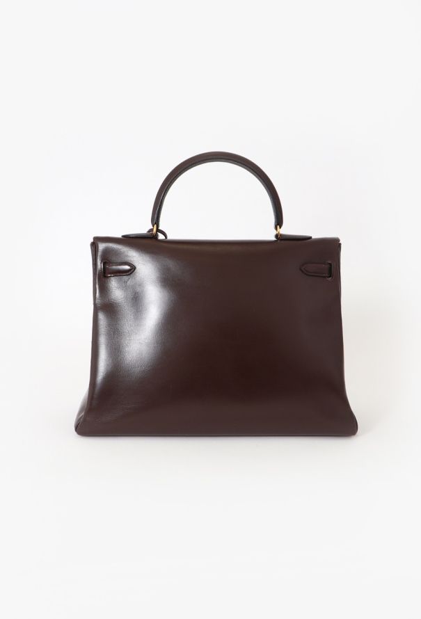 Hermès '60s Brown Box Kelly Retourné 35 - 4