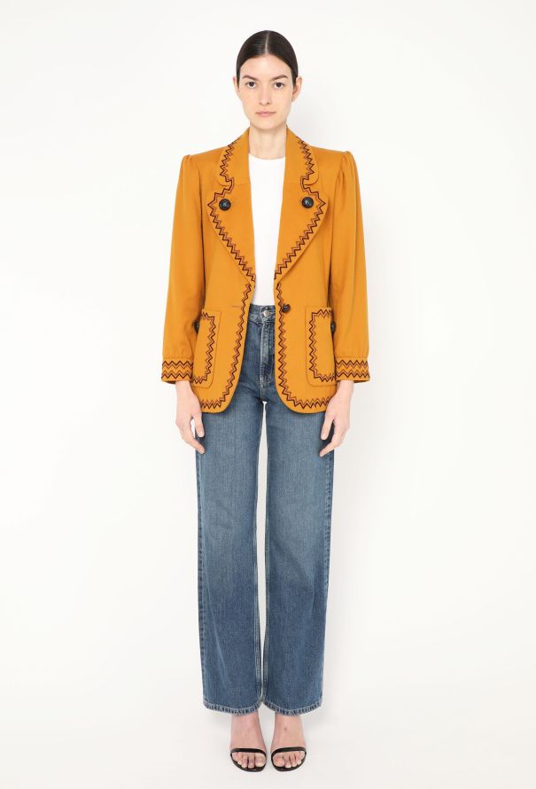 Saint Laurent F/W 1990 Embroidered Felted Jacket - 3