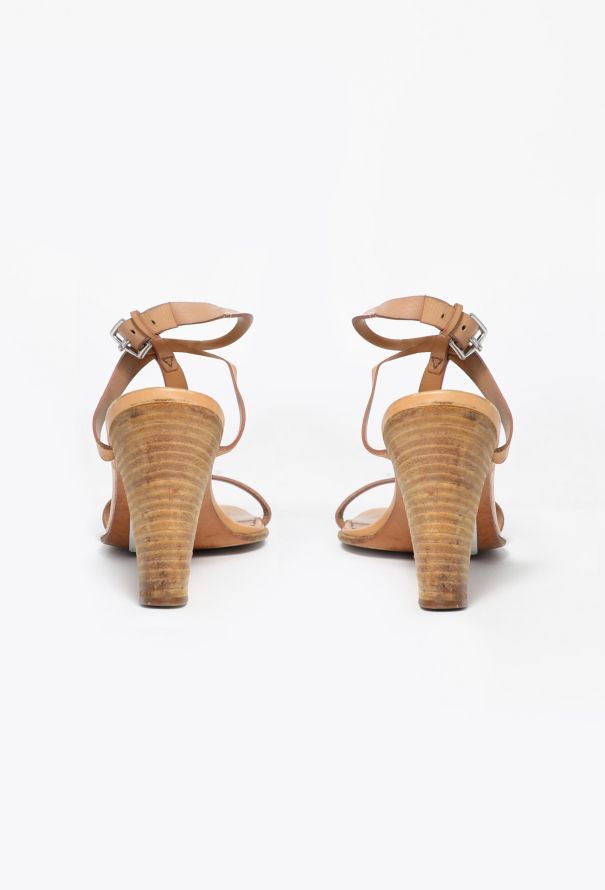 Hermès Vintage Leather T-Strap Sandals - 5 Hermès Vintage Leather T-Strap Sandals - 5