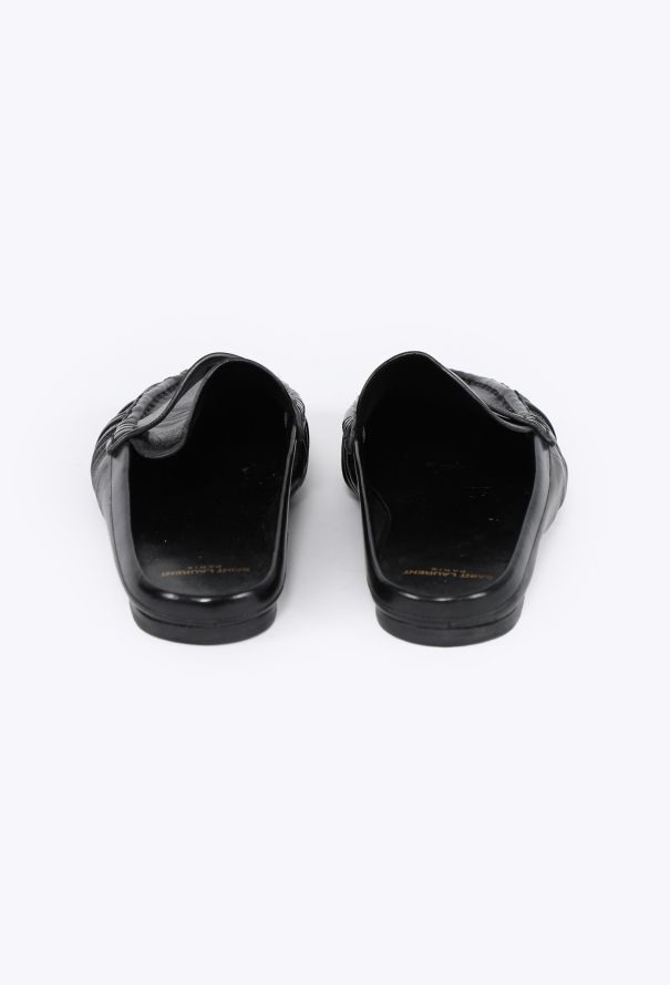 Saint Laurent 2024 Lambskin Leather Mules - 4