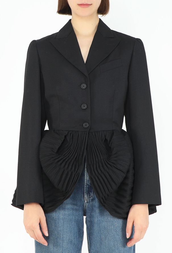 Romeo Gigli Fall 1995 Micro Pleated Peplum Blazer - 1