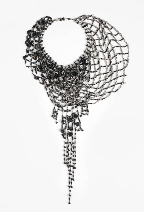 Daniel Swarovski Beaded Lattice Necklace, 1990s - 1