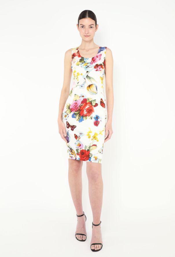 Dolce & Gabbana 2021 Floral Denim Bodycon Dress - 1